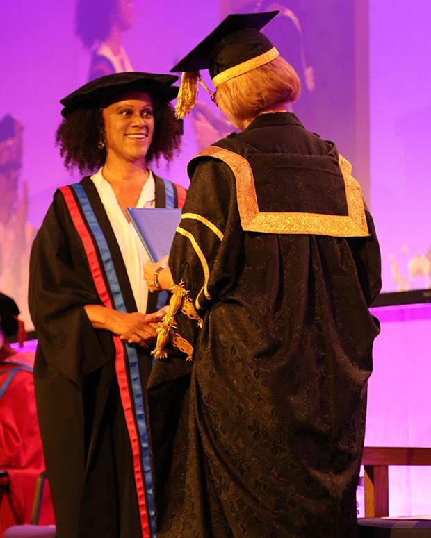 Bernardine Evaristo graduating at Goldsmiths, University of London