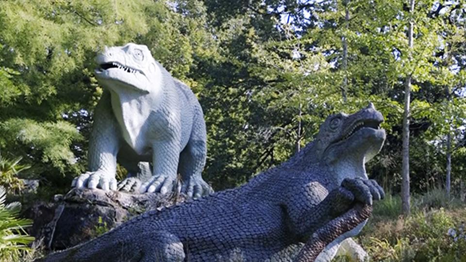 Dinosaur sculptures in Crystal Palace Park