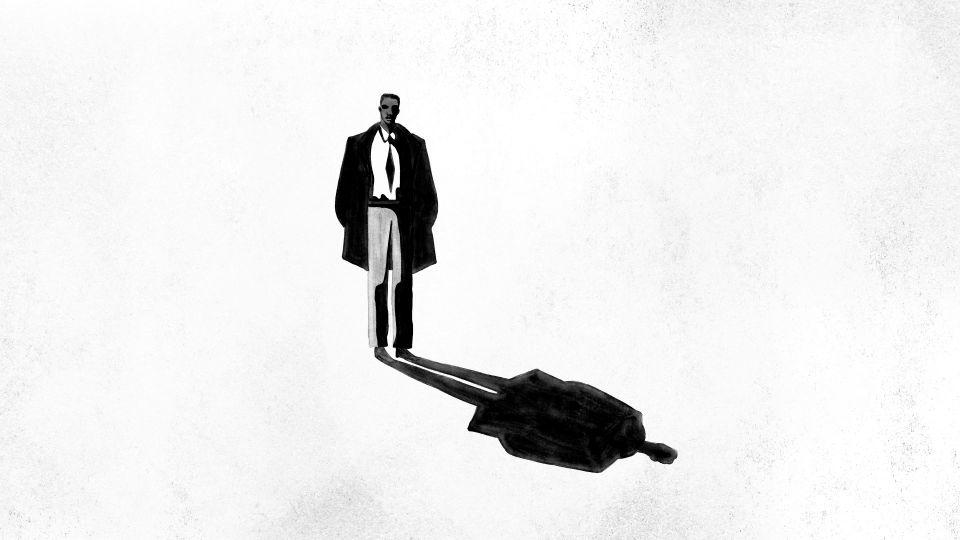 Illustration of a man and his shadow. 
