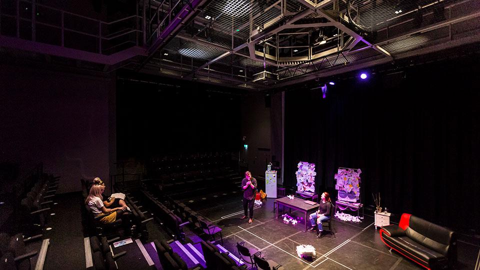 The stage in the George Wood Theatre