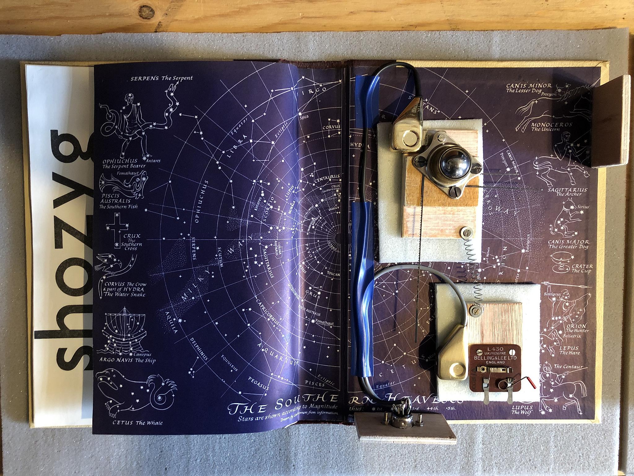 A new ShoZyg instrument with an image of constellations as the background. 