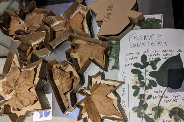 Materials from an interactive art workshop