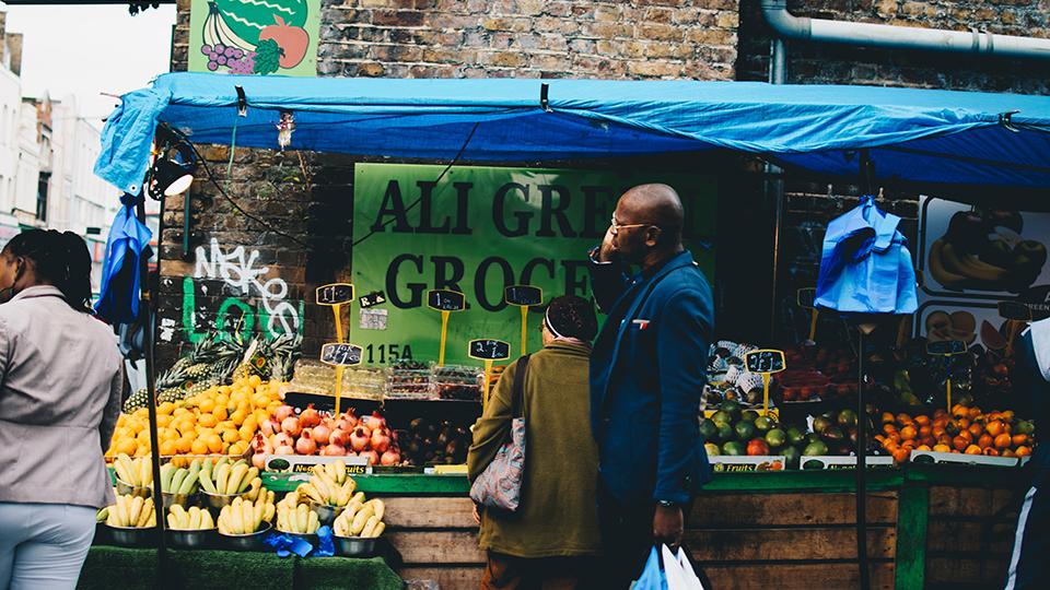 A fruit stall on Peckham High Street