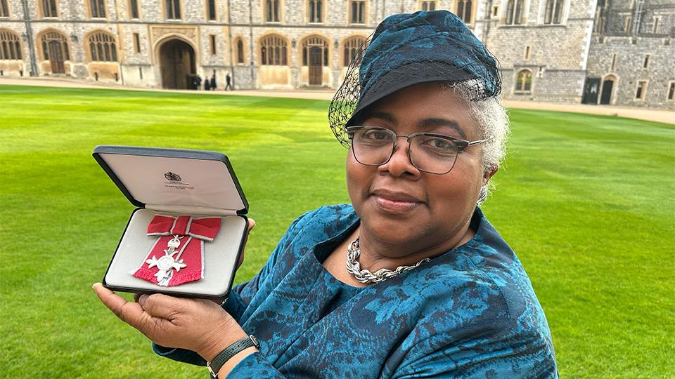 Rose Sinclair collected her MBE at a ceremony at Windsor Castle