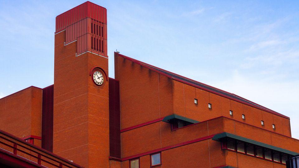 The British Library in London, a large red brick building