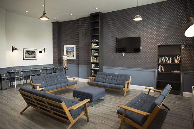 A sitting social space in halls