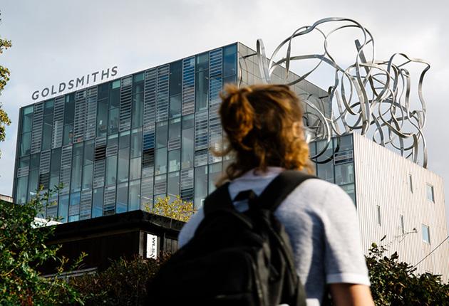 A student walks past the Ben Pimlott Building