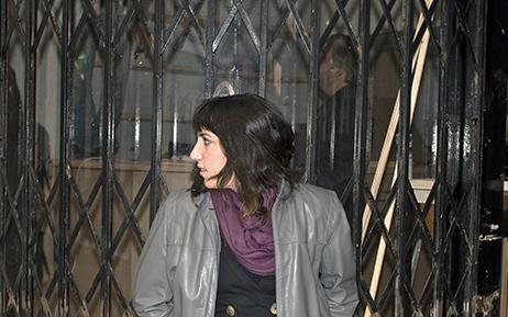 A professor looking into the distance