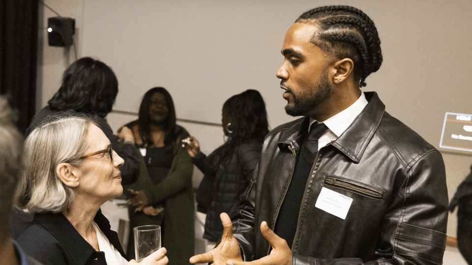 White female and GEM student 