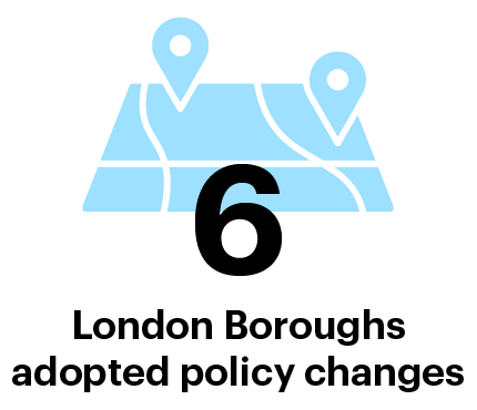 6 London boroughs adopted policy changes