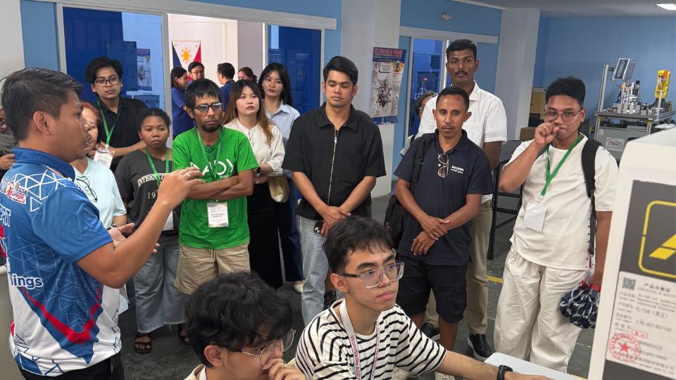 group of young people watch instructor